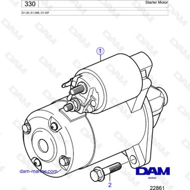 Volvo Penta D1-20/D1-20B/D1-20F - Starter motor