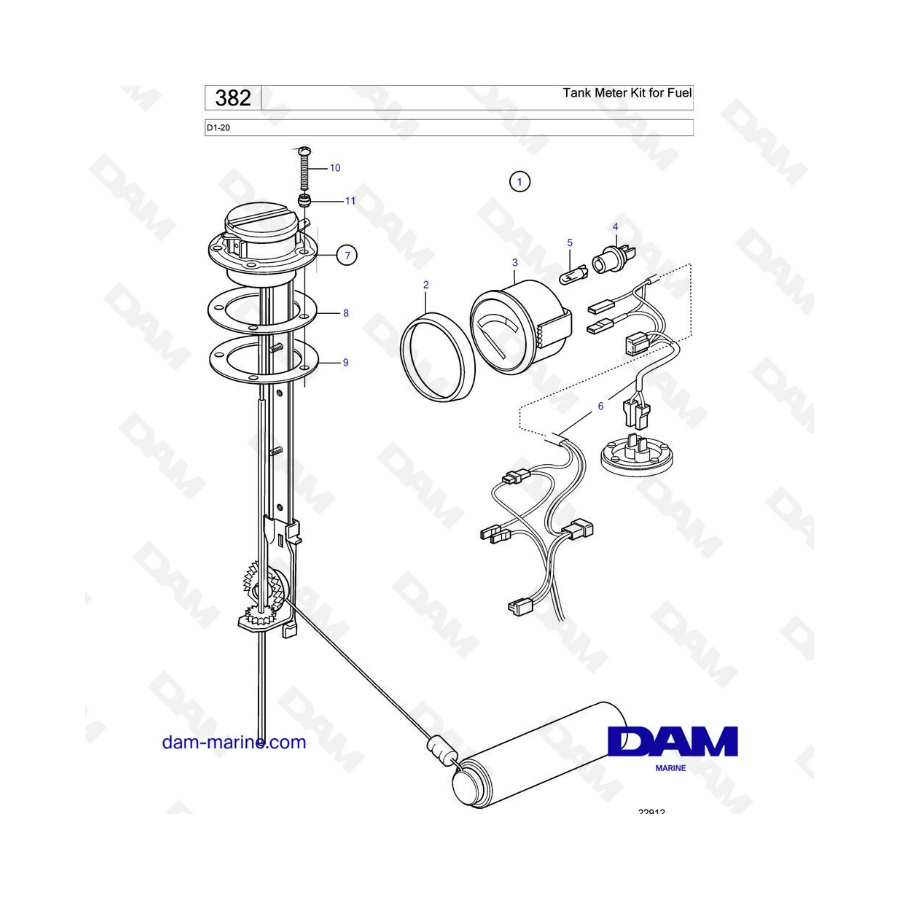 Volvo Penta D1-20 - Kit de medidor de tanque de combustible 