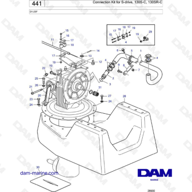 Volvo Penta D1-20F - Connection kit for s-drive 130S-C / 130SR-C