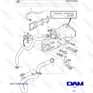 Volvo Penta D1-20/D1-20B/D1-20F - Heat exchanger