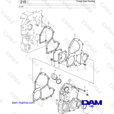 Volvo Penta D1-30F - Timing gear housing