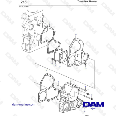 Volvo Penta D1-30/D1-30B - Timing gear housing