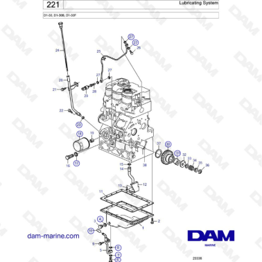 Volvo Penta D1-30/D1-30B/D1-30F - Lubricating system