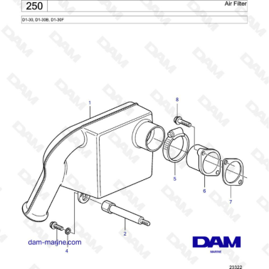 Volvo Penta D1-30 / D1-30B / D1-30F - Air filter