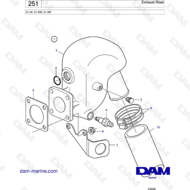 Volvo Penta D1-30/D1-30B/D1-30F - Exhaust riser