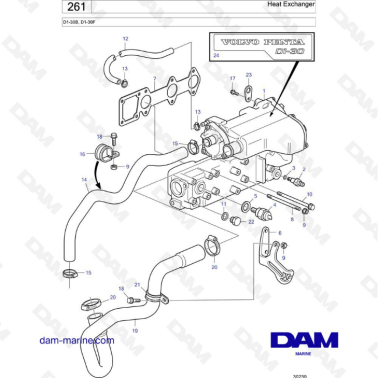 Volvo Penta D1-30B / D1-30F - Heat exchanger