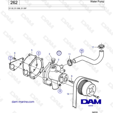Volvo Penta D1-30/D1-30B/D1-30F - Water pump
