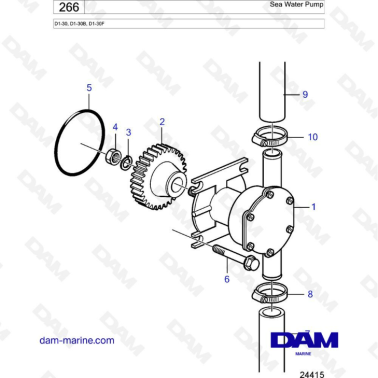 Volvo Penta D1-30/D1-30B/D1-30F - Sea water pump