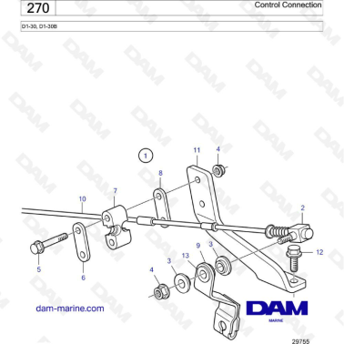 Volvo Penta D1-30/D1-30B - Control connection