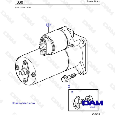 Volvo Penta D1-30/D1-30B/D1-30F - Starter motor