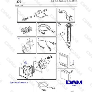 Volvo Penta D1-30B / D1-30F - EVC Control unit & cables D1-D2