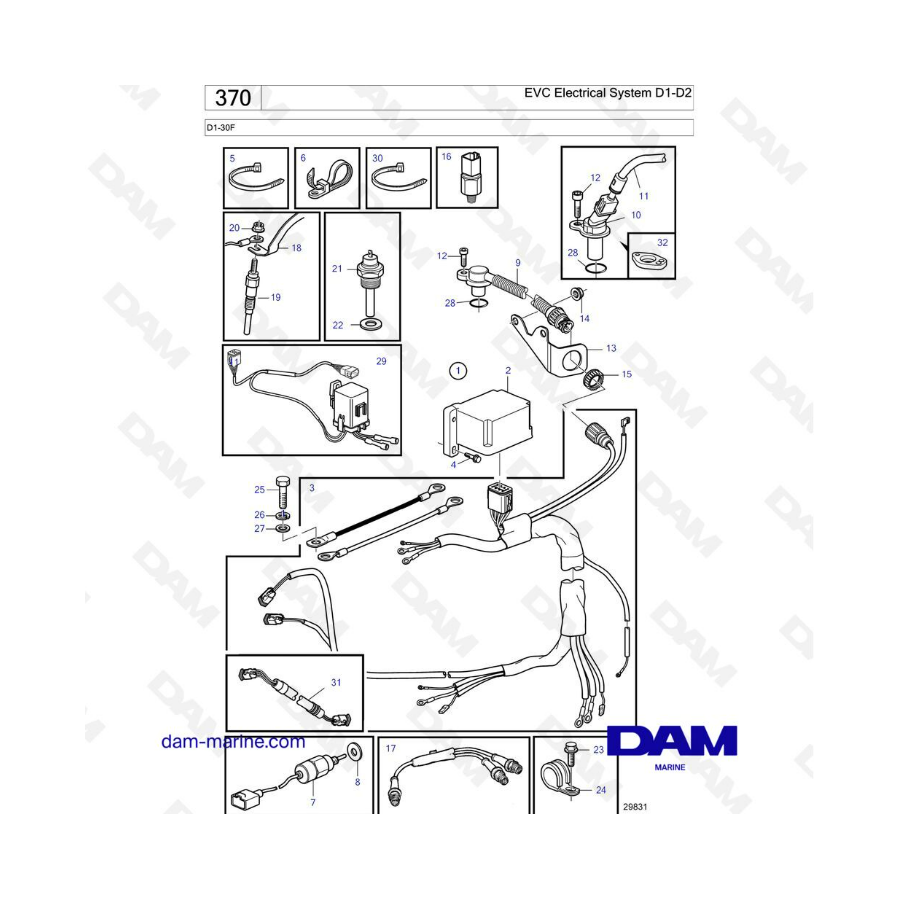 Volvo Penta D1-30F - EVC Electrical System D1-D2 