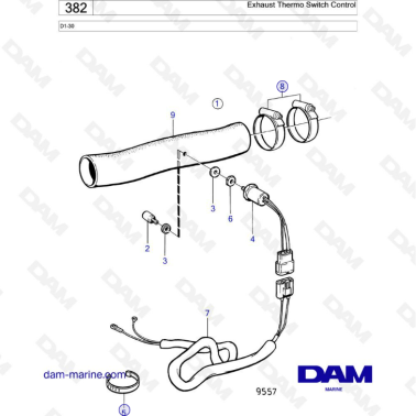Volvo Penta D1-30 - Exhaust thermo switch control