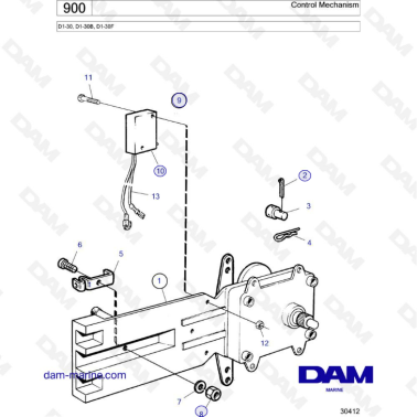 Volvo Penta D1-30 / D1-30B / D1-30F - Control mechanism