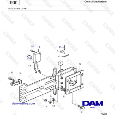 Volvo Penta D1-30/D1-30B/D1-30F - Control mechanism