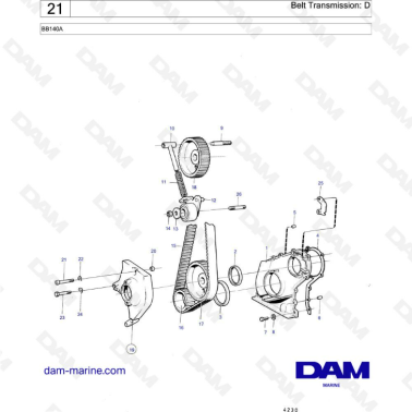Volvo Penta BB140A - Belt transmission : D
