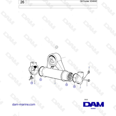 Volvo Penta AQ120B / AQ125A / AQ140A / BB140A - Oil cooler: 834642