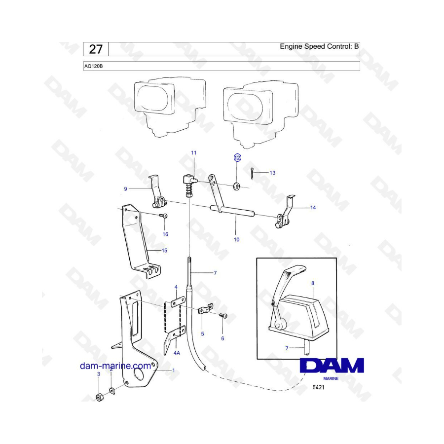 Volvo Penta AQ120B - Engine speed control : B