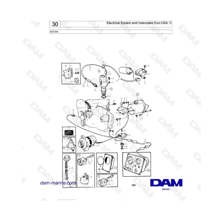 Volvo Penta AQ125A - Electrical system & instrument excl usa: C