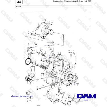 Volvo Penta AQ140A - Connecting components AQ Drive Unit 280