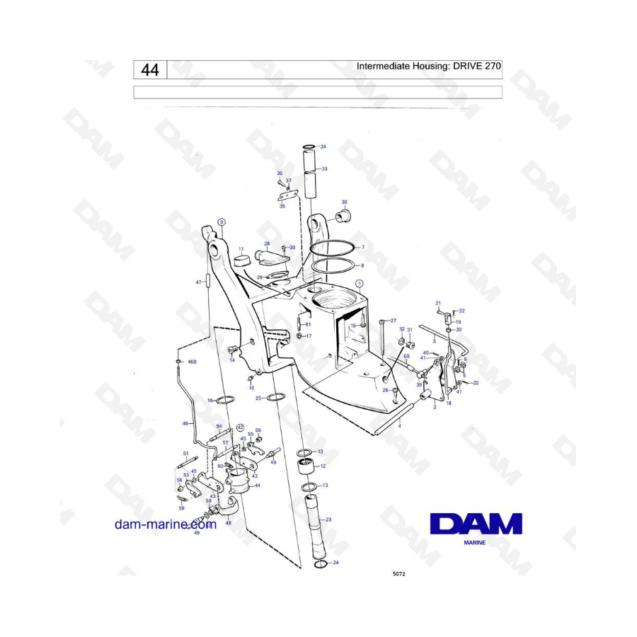 Volvo Penta AQ120B / AQ125A / AQ140A / BB140A - Intermediate housing : DRIVE 270