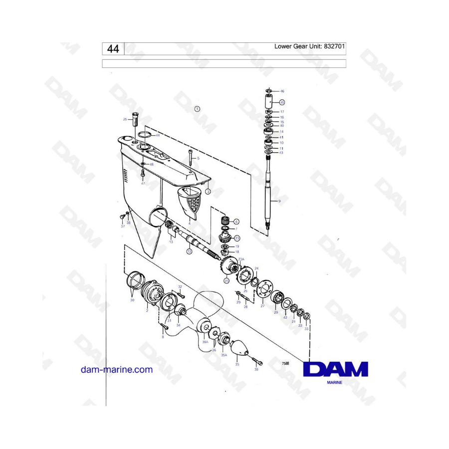 Volvo Penta AQ120B / AQ125A / AQ140A / BB140A - Lower Gear Unit: 832701