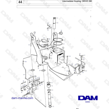 Volvo Penta AQ120B / AQ125A / AQ140A / BB140A - Intermediate housing: Drive 280