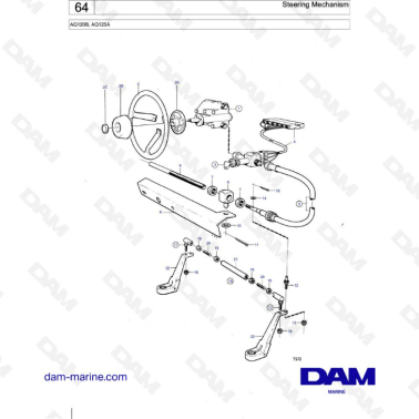 Volvo Penta AQ120B / AQ125A - Steering mechanism
