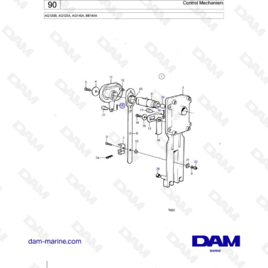 Volvo Penta AQ120B / AQ125A / AQ140A / BB140A - Control mechanism
