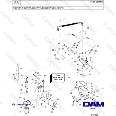 Volvo Penta 7.4L GI / 7.4L GSI / 8.2L GSI - Fuel system