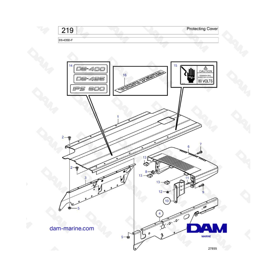 Volvo Penta D6-435D-F - Funda protectora