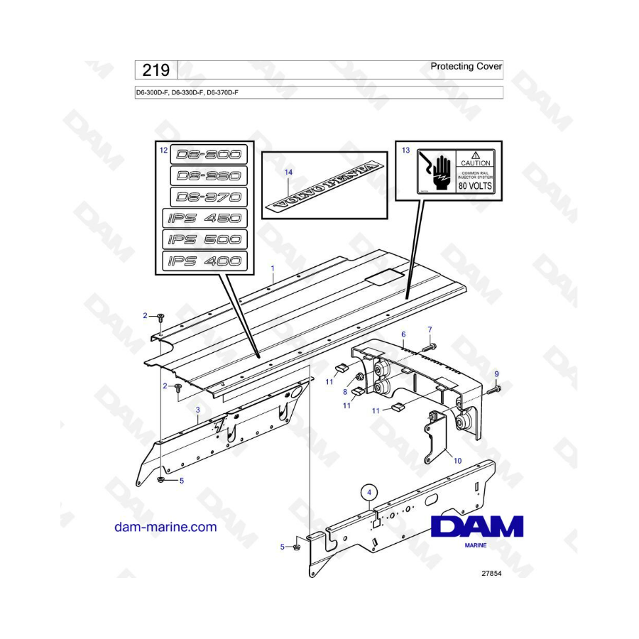 Volvo Penta D6-300D-F/D6-330D-F/D6-370D-F - Protecting cover