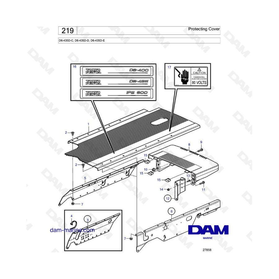 Volvo Penta D6-435D-C / D6-435D-D / D6-435D-E - Funda protectora