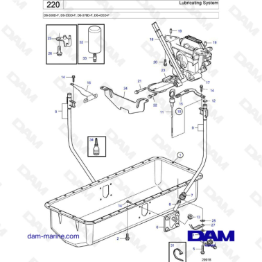 Volvo Penta D6-300D-F/D6-330D-F/D6-370D-F/D6-435D-F - Lubricating system