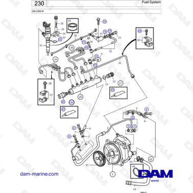 Volvo Penta D6-330D-B - Fuel system