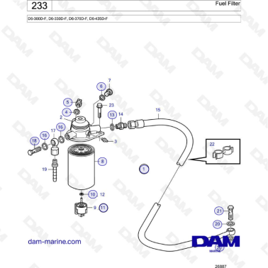 Volvo Penta D6-300D-F / D6-330D-F / D6-370D-F / D6-435D-F - Fuel filter