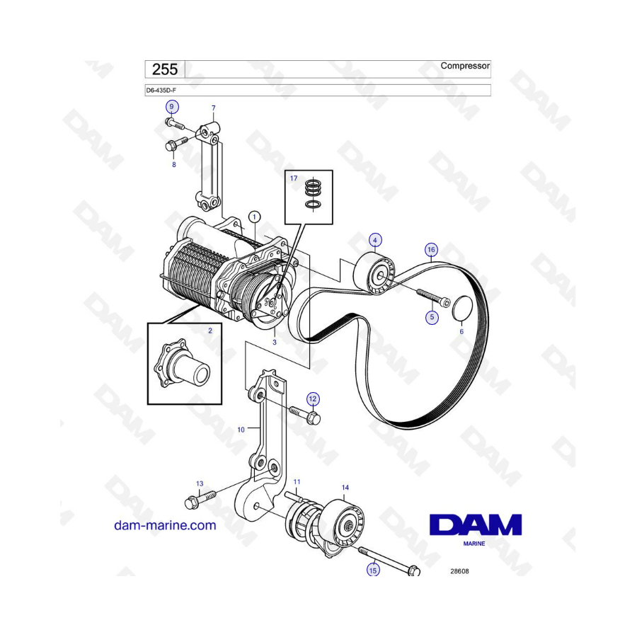 Volvo Penta D6-435D-F - Compressor