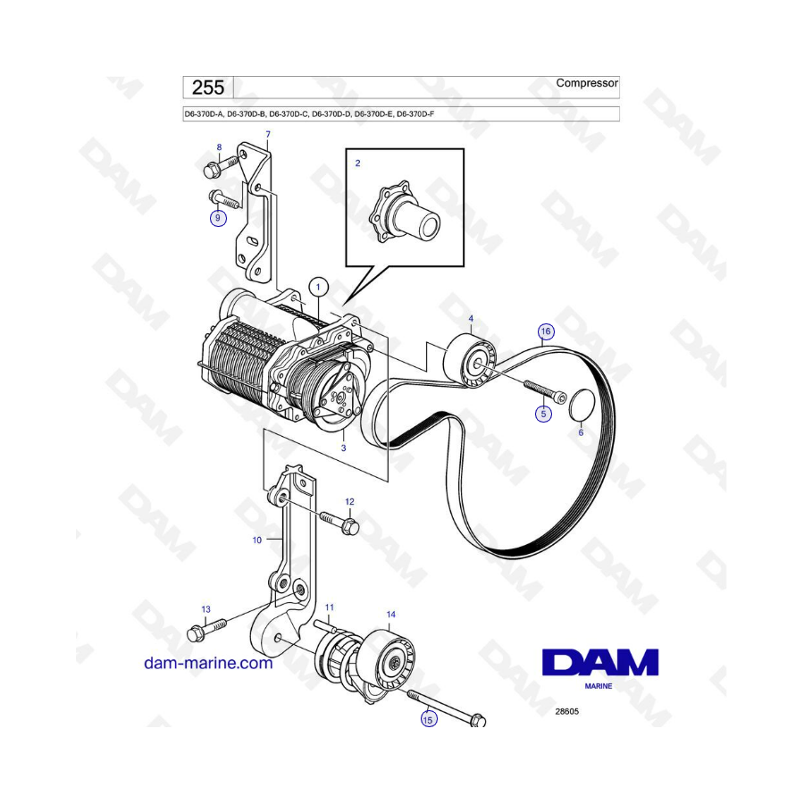 Compresor Volvo Penta D6-370D-A-B-C-D-E-F