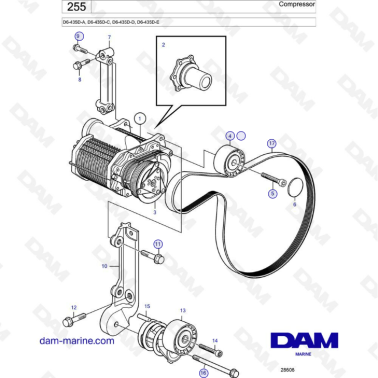 Volvo Penta D6-435D-A / D6-435D-C / D6-435D-D / D6-435D-E - Compressor