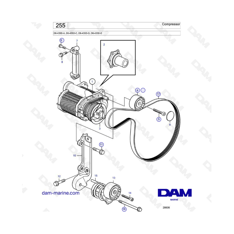 Volvo Penta D6-435D-A / D6-435D-C / D6-435D-D / D6-435D-E - Compressor