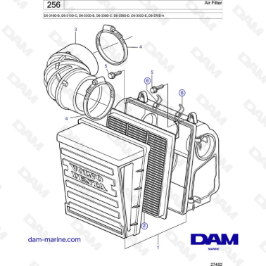 Volvo Penta D6-310D-B -C / D6-330D-B -C -D -E / D6-370D-A - Air filter