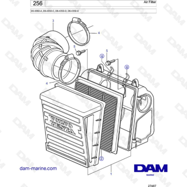 Volvo Penta D6-435D-A -C -D -E - Air filter