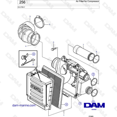 Volvo Penta D6-370D-F - Air filter for compressor