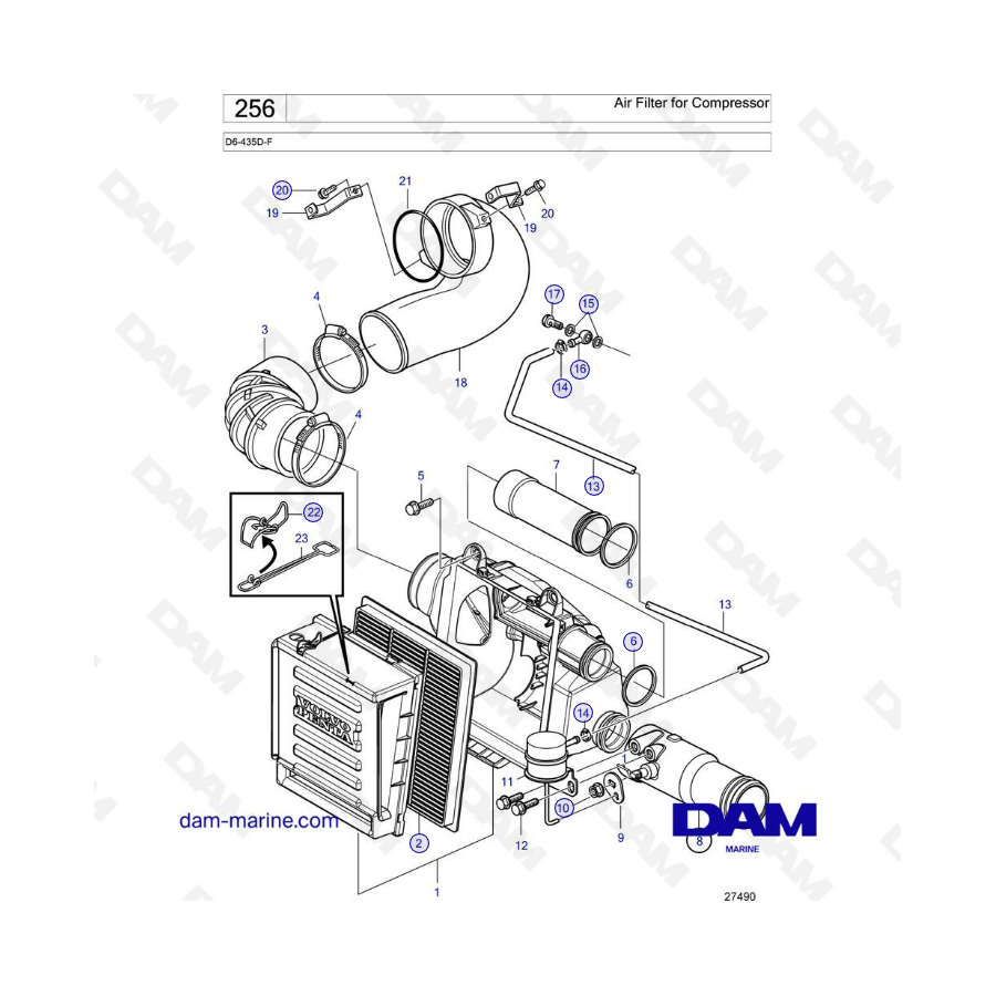 Volvo Penta D6-435D-F - Air filter compressor