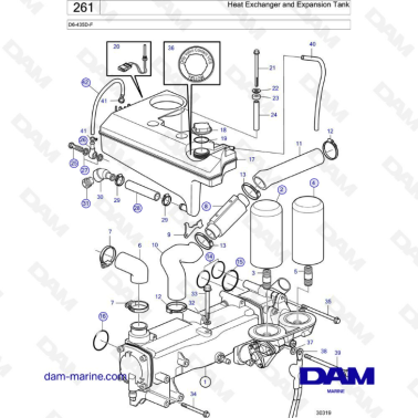 Volvo Penta D6-435D-F - Heat exchanger & expansion tank