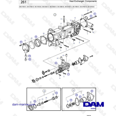 Volvo Penta D6-310D-C -D -E / D6-330D-C -D -E / D6-370D-A -C -D -E - Heat exchanger