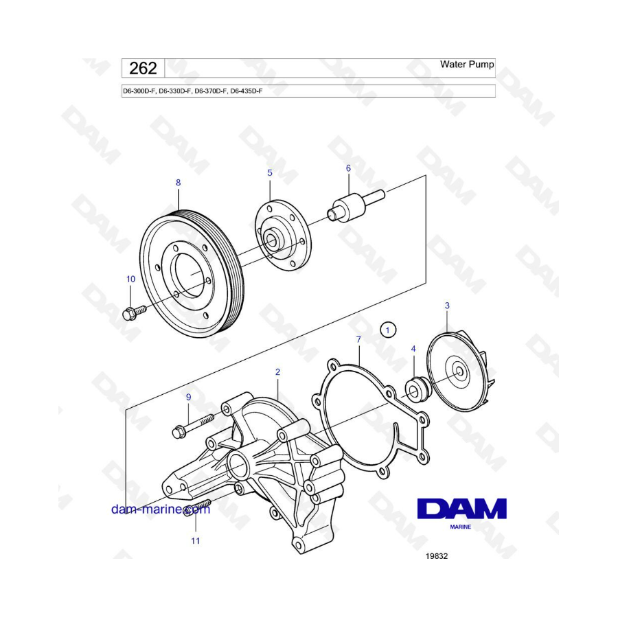 Volvo Penta D6-300D-F / D6-330D-F / D6-370D-F / D6-435D-F - Bomba de agua 