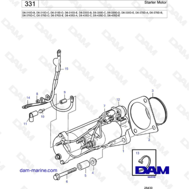 Volvo Penta D6-310D-B-C-D-E/D6-330D-B-C-D-E/D6-370D-A-B-C-D-E/D6-435D-A-C-D-E - Starter motor