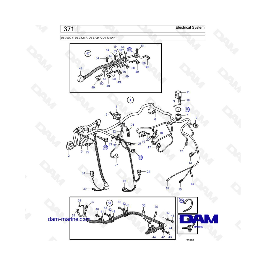 Volvo Penta D6-300D-F / D6-330D-F / D6-370D-F / D6-435D-F - Electrical system