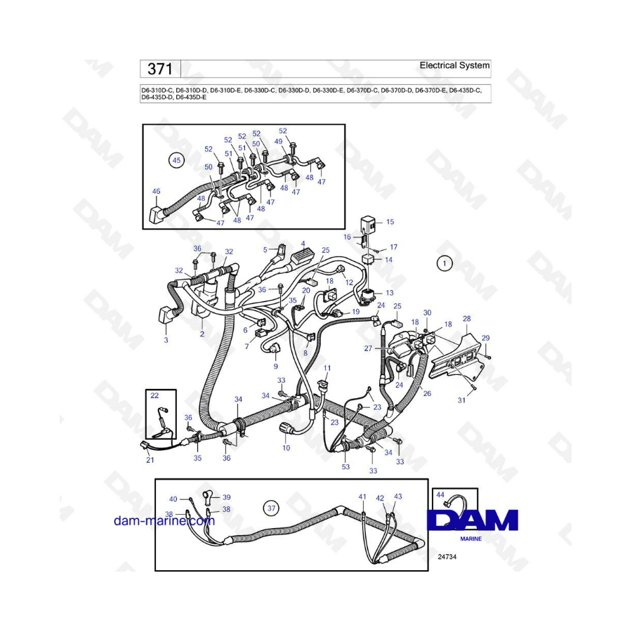 Volvo Penta D6-310D-C-D-E/D6-330D-C-D-E/D6-370D-C-D-E/D6-435D-C-D-E - Electrical system